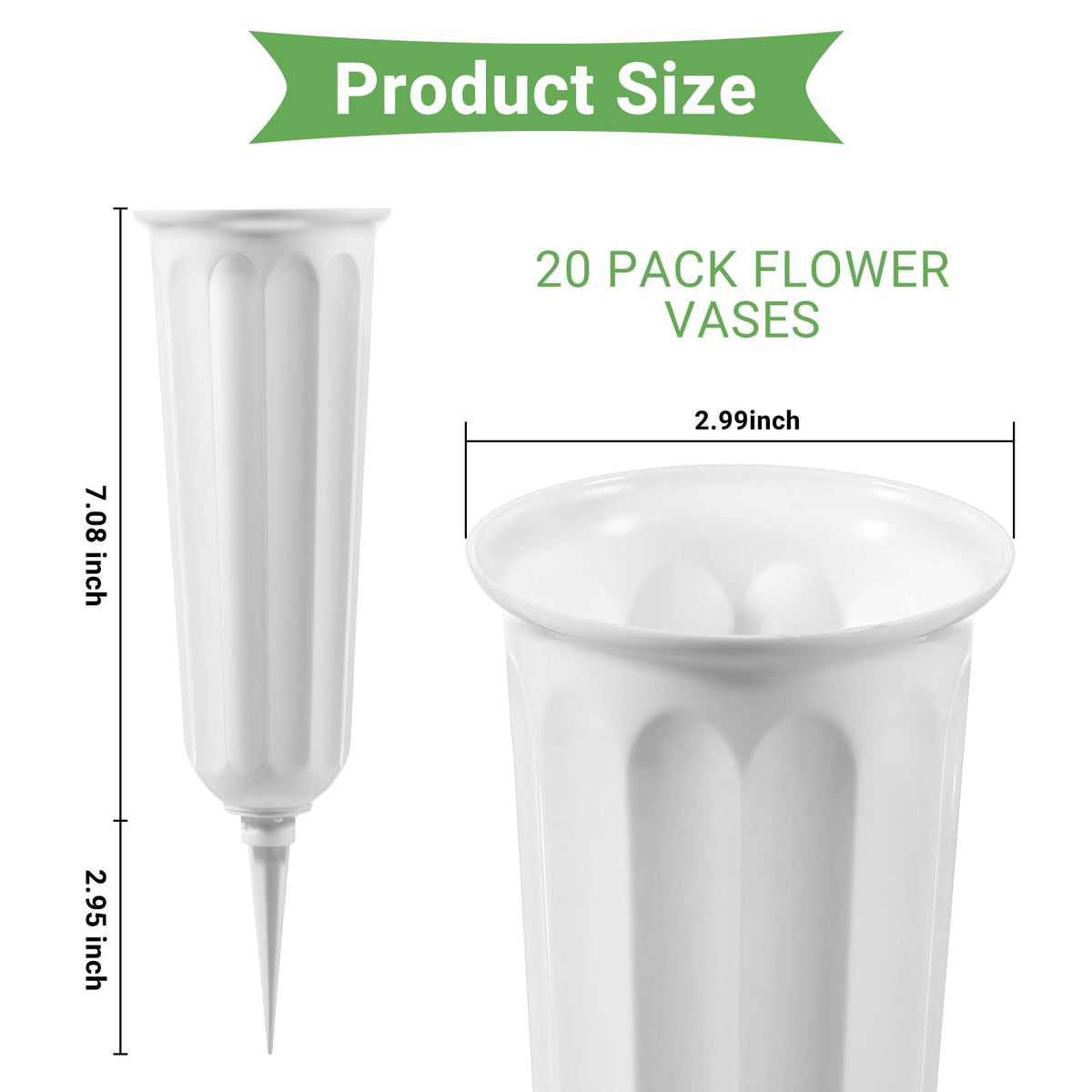 VZZNN easy-install cemetery vase with buckle for quick setup.