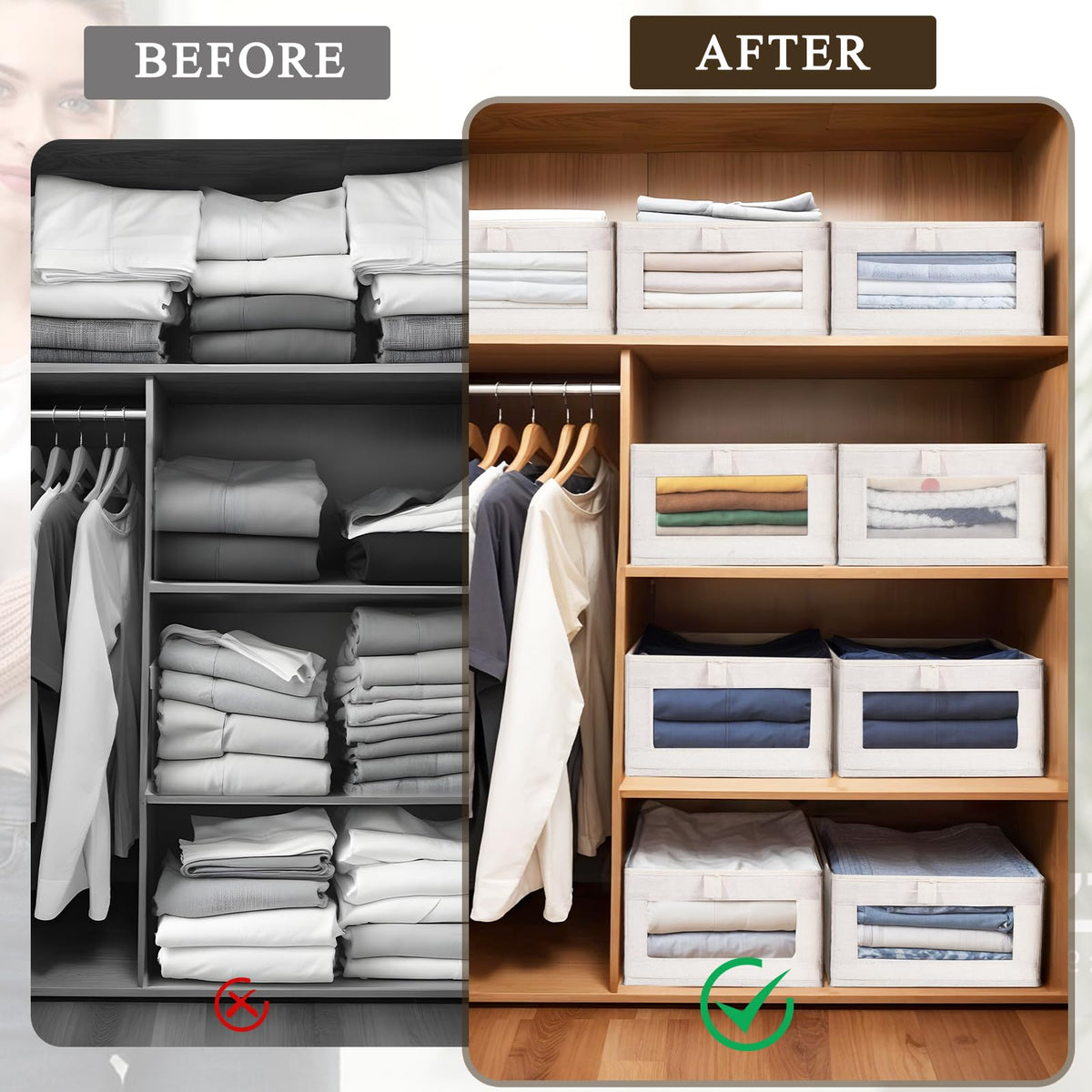 VZZNN Foldable linen closet storage box highlights flexible storage and space saving