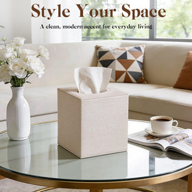 VZZNN linen-texture leather-like surface creates a refined look.
