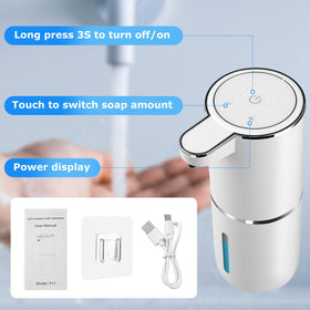 VZZNN touchless dispenser with hands-under sensor for hygienic operation.