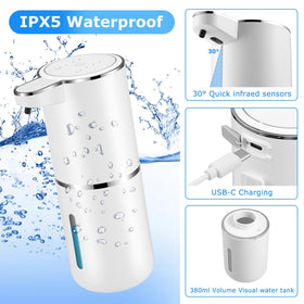VZZNN USB rechargeable dispenser port ensures long-lasting operation.