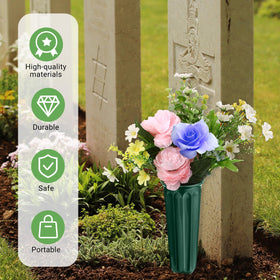 VZZNN weather-resistant cemetery vases maintain a classic memorial look.