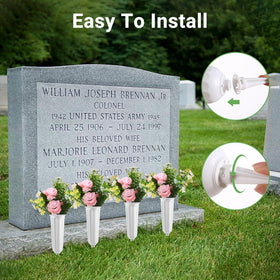 VZZNN weather-resistant grave vase, durable for outdoor memorial displays.