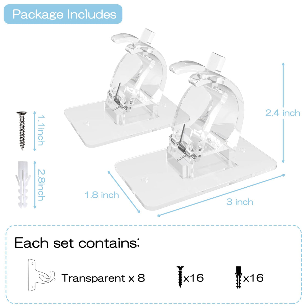 Wabboreq adhesive curtain rod holder enables quick, clean installations.