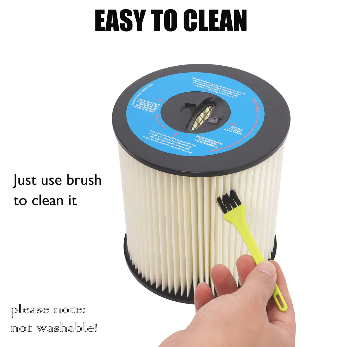 Wadoy 8106-01 pleated design close-up enhances filtration surface