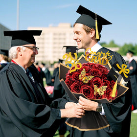 Waipfaru 36 glitter roses with wrapping and ribbons creates a keepsake