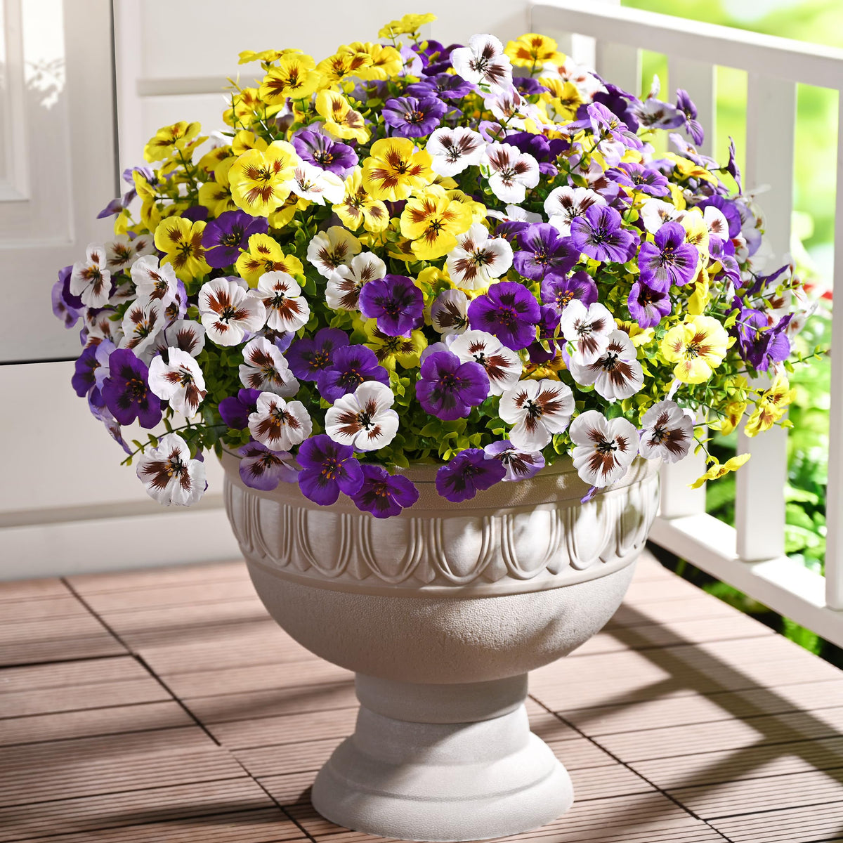 Waipfaru 36bundles artificial pansy flowers outdoor ultra realistic blooms for curb appeal
