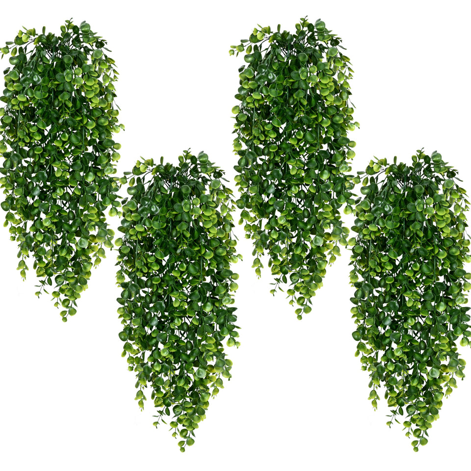 Waipfaru 8-pack fake hanging plants add vibrant color to indoor or outdoor spaces.