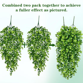 Waipfaru artificial hanging plants with five-branch stems for fuller visual impact.