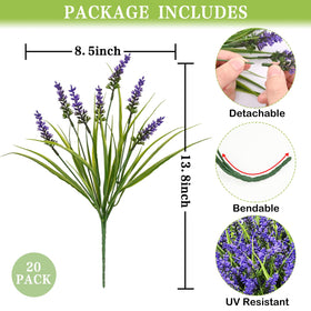 Waipfaru artificial lavender close-up shows lifelike leaves and stems