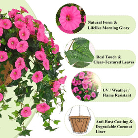 Waipfaru artificial morning glory detail showing lifelike blooms