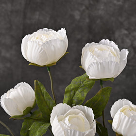 Waipfaru DIY centerpiece with white peonies adds volume and sophistication.