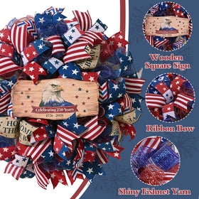 Durable Waipfaru wreath uses mesh and silk ribbons for indoor or covered outdoor display.