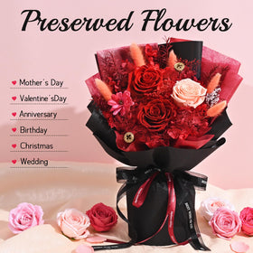 Waipfaru Eternal Rose Red Bouquet — preserved roses with lasting elegance.