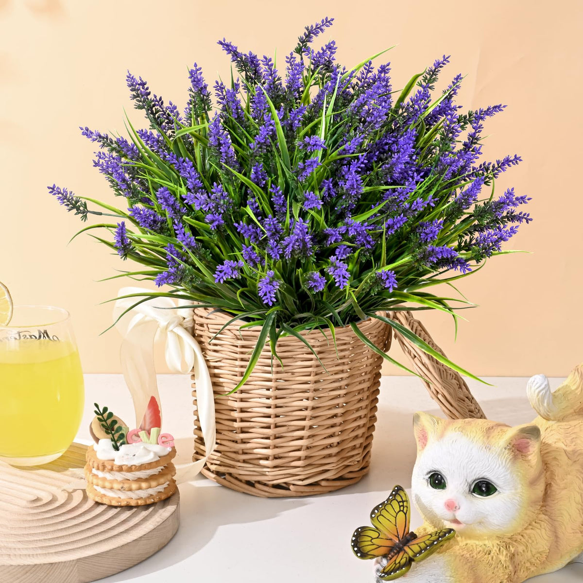 Waipfaru fake lavender shrubs ideal for porch or patio decor