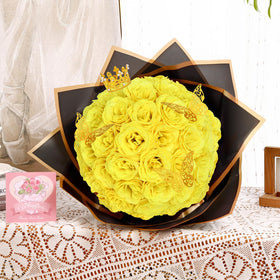 Waipfaru gift-ready glitter rose bouquet preserves lasting memories