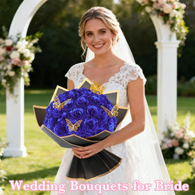 Waipfaru Glitter Roses Bouquet red option conveys warm, romantic energy.