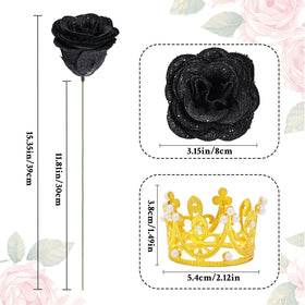 Waipfaru pink glitter roses bouquet—soft decor for celebrations.