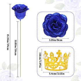 Waipfaru Glitter Roses Bouquet purple option embodies majesty and enchantment.