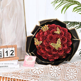 Waipfaru Glitter Roses purple option conveys luxury and enchantment.