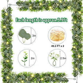 Waipfaru greenery garland with flowers for wedding and event decor