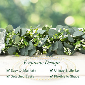 Waipfaru greenery garland with flowers; elevates weddings and home tables.