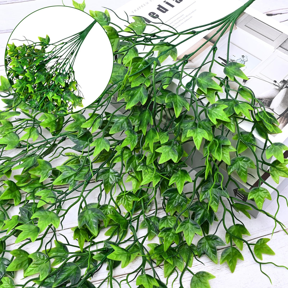 Waipfaru hanging plants, 32-inch bundle, elegantly draped along a window frame.