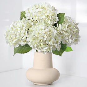 Waipfaru hydrangea artificial flowers in white with 20-inch stems for elegant home décor.