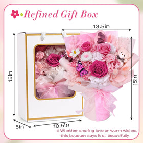 Waipfaru large pink preserved flowers display lasting beauty.
