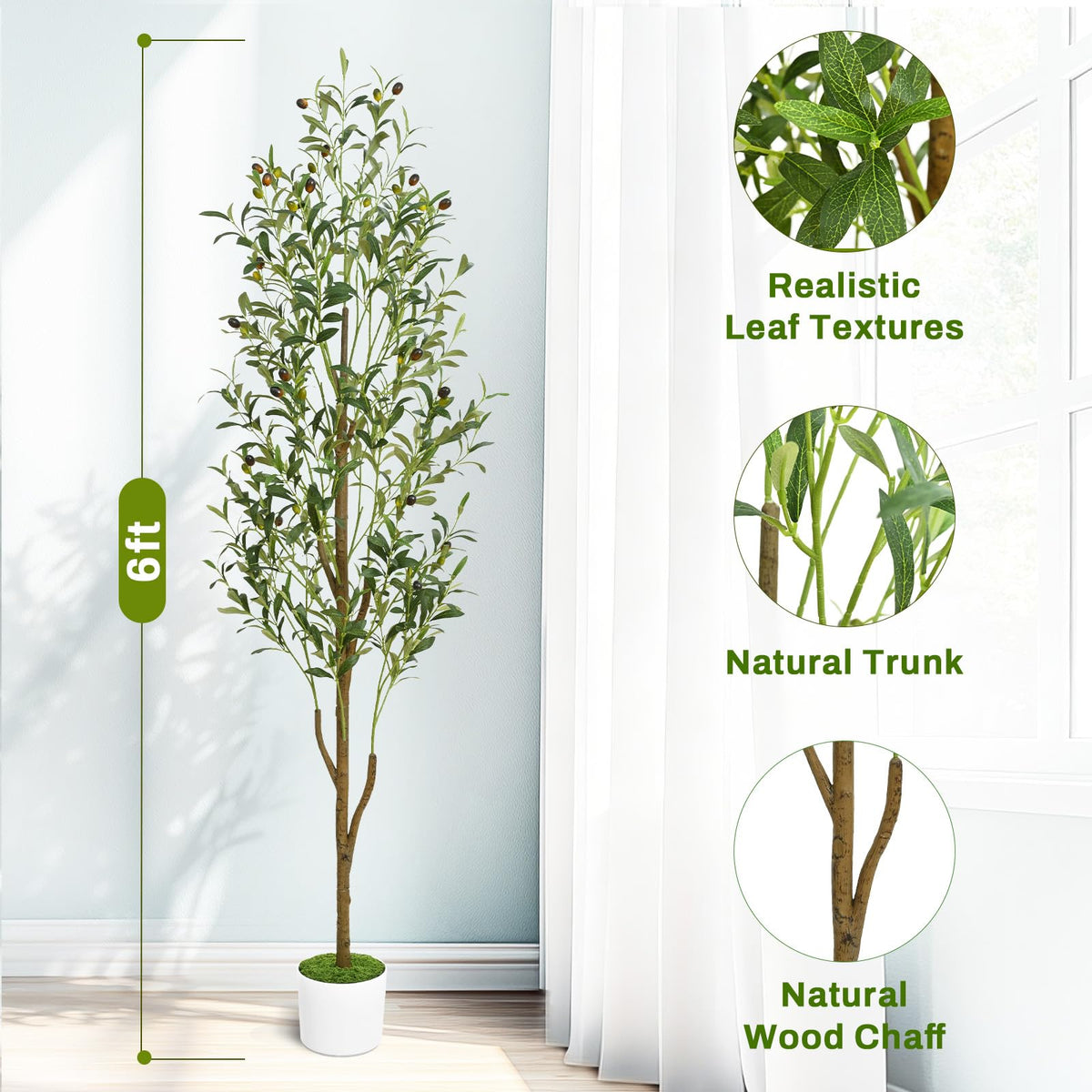 Waipfaru olive-tree branch detail showcases glossy silk fruits and lifelike texture