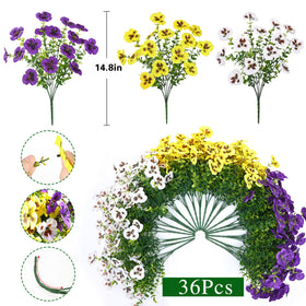 Waipfaru pansies fake flowers front door porch vivid color without maintenance