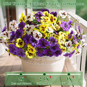 Waipfaru pansies outdoor planter display dense natural-looking stems for lush setups