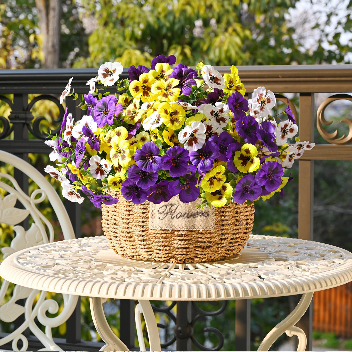 Waipfaru pansies yard decor ultra realistic texture and greenery