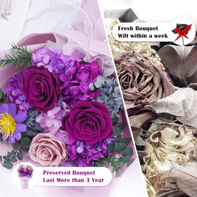 Waipfaru preserved flowers arrangement with low maintenance, lasting decor.