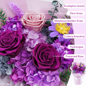Waipfaru bouquet in gift box on table ideal for celebrations and gifting.