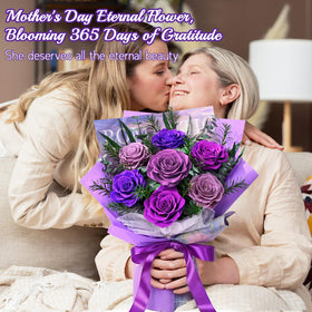 Waipfaru purple preserved roses in an invisible vase for quick display