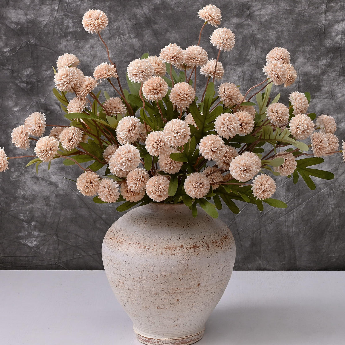 Waipfaru silk pompon mum stems for elegant centerpieces.