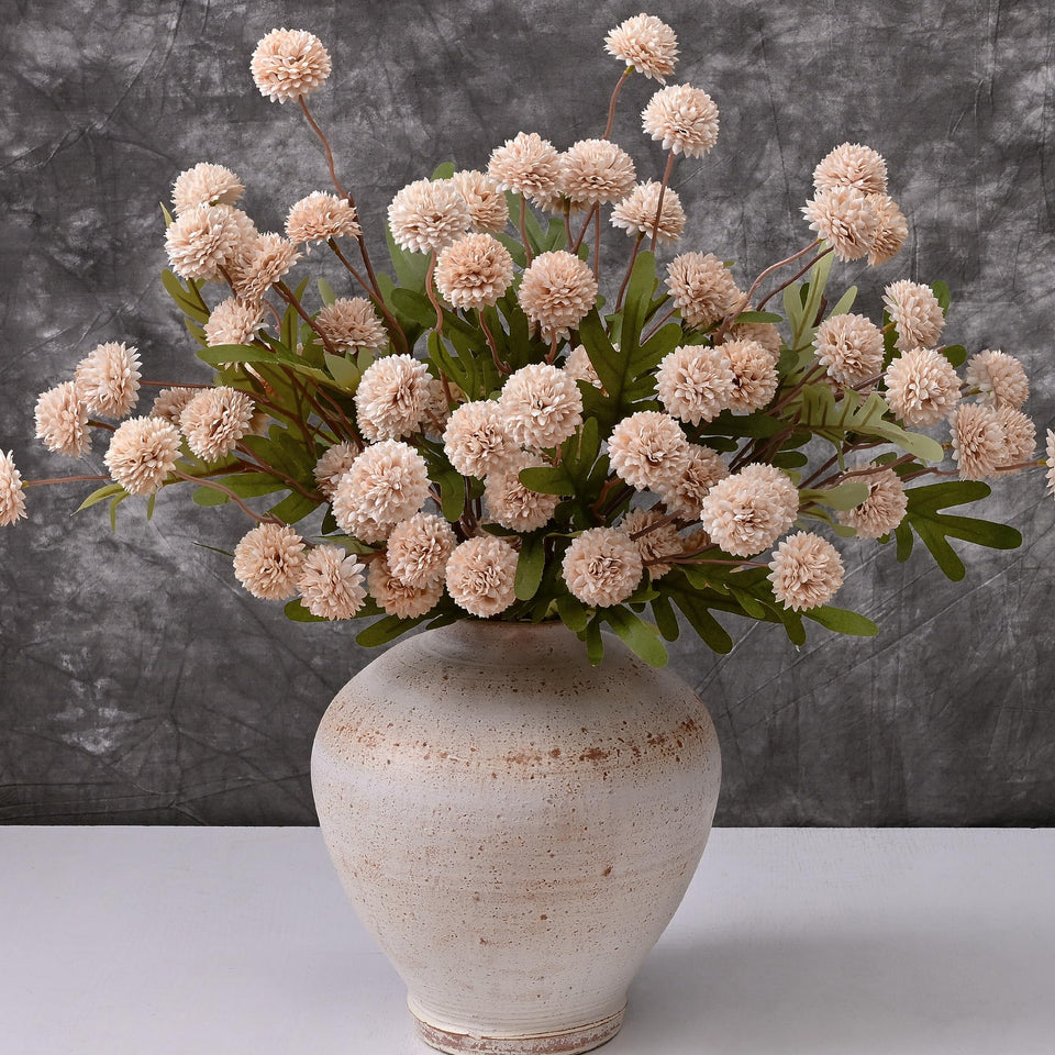 Waipfaru silk pompon mum stems for elegant centerpieces.