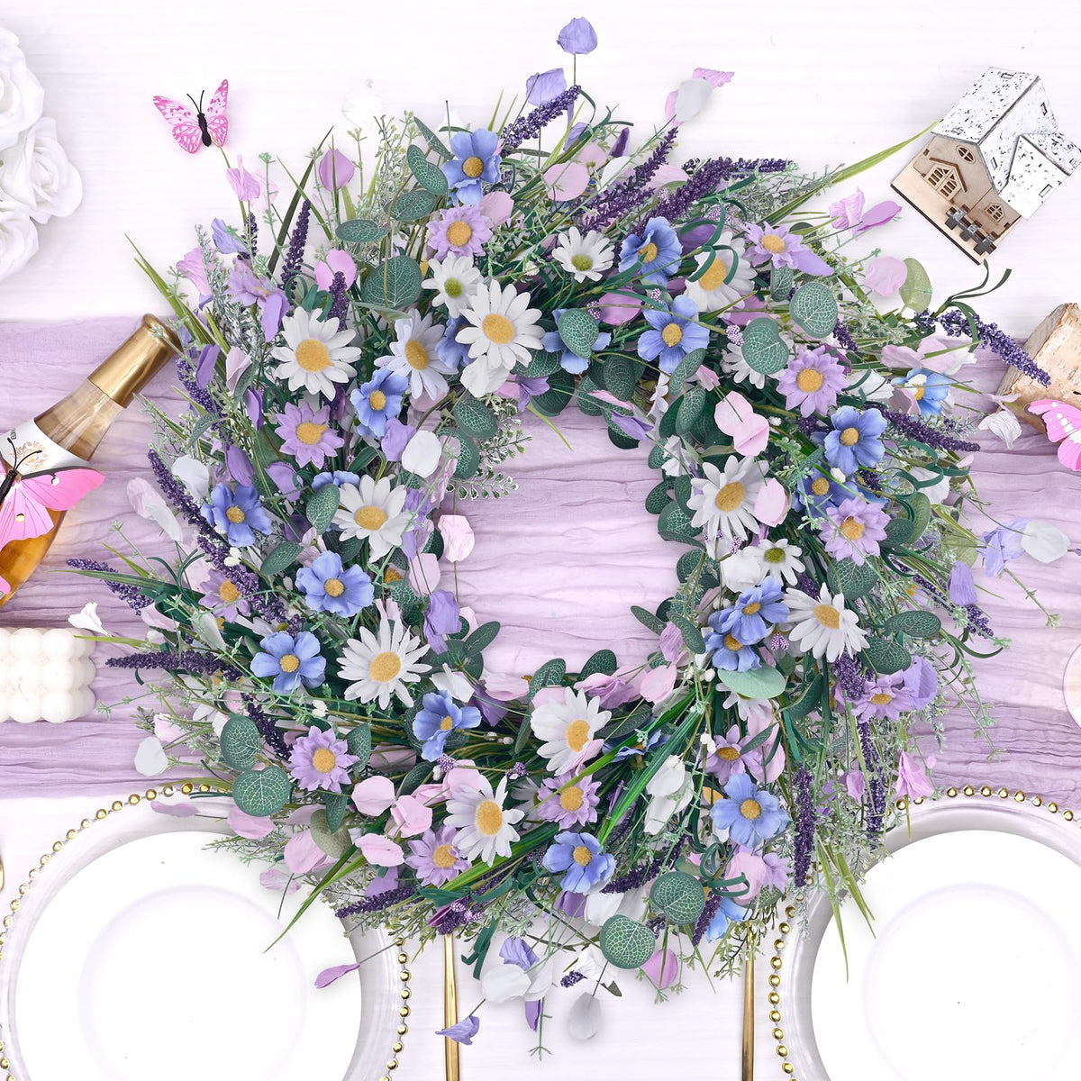 Waipfaru spring daisy wreath perfect for wedding or event venues