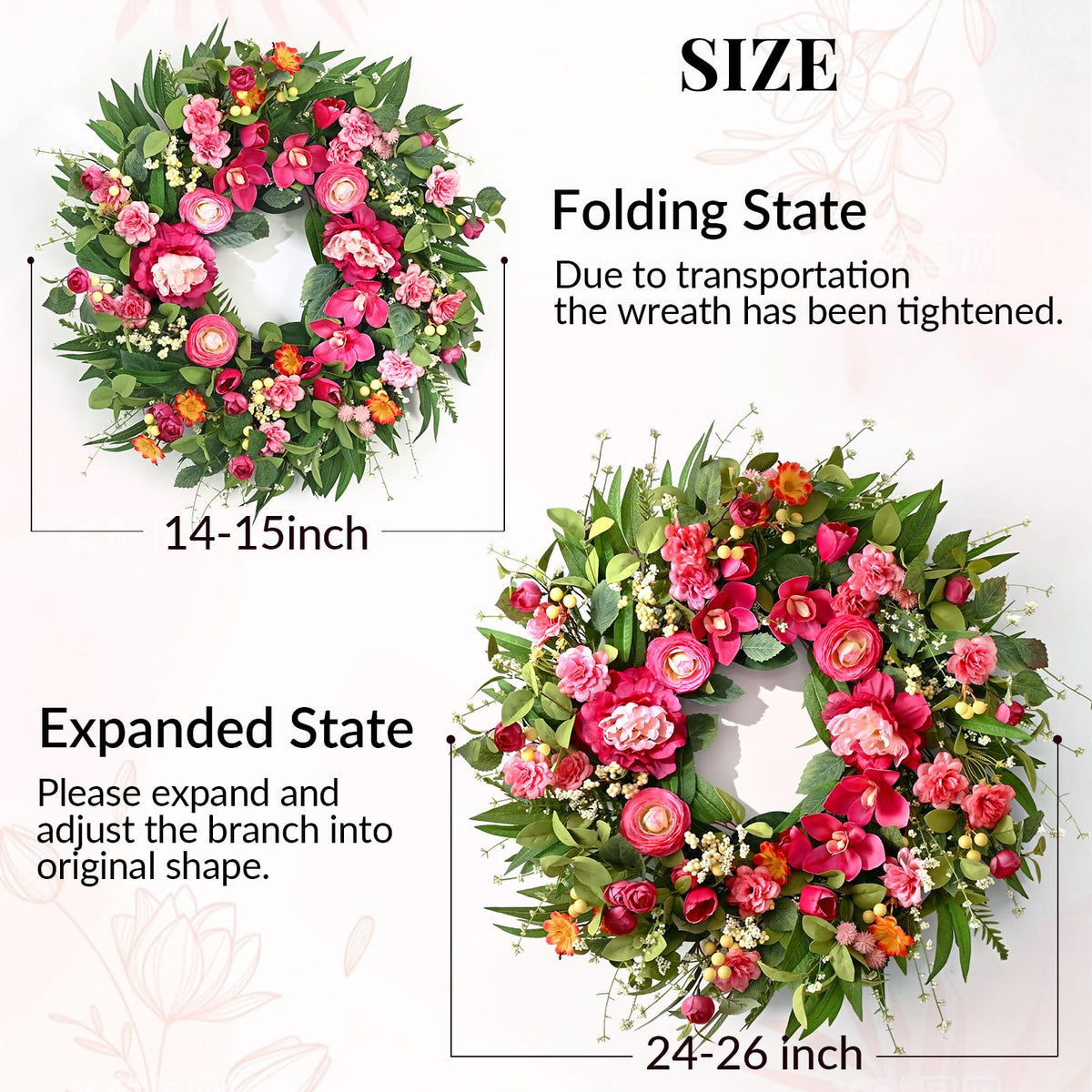 Waipfaru 3D-printed silk blooms and plastic leaves for lasting front-door charm.