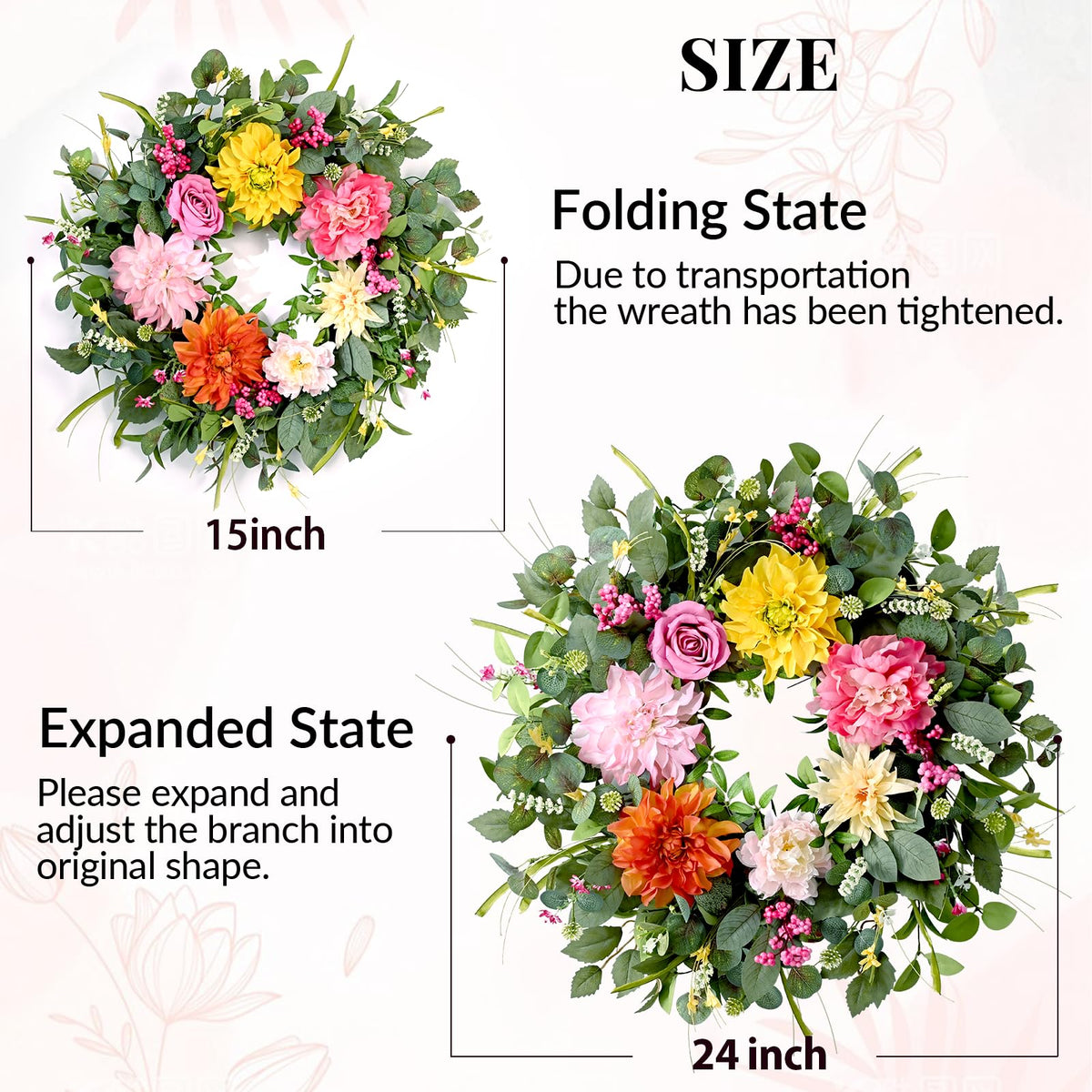 Waipfaru wreath color story with warm tones for versatile styling