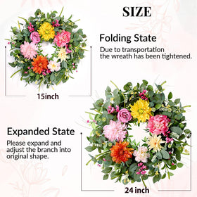 Waipfaru wreath color story with warm tones for versatile styling