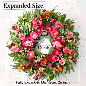 Waipfaru wreath blends peonies and magnolias for lush spring color.
