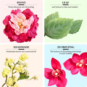 Waipfaru roses and tulips detail highlighting delicate silk petals.
