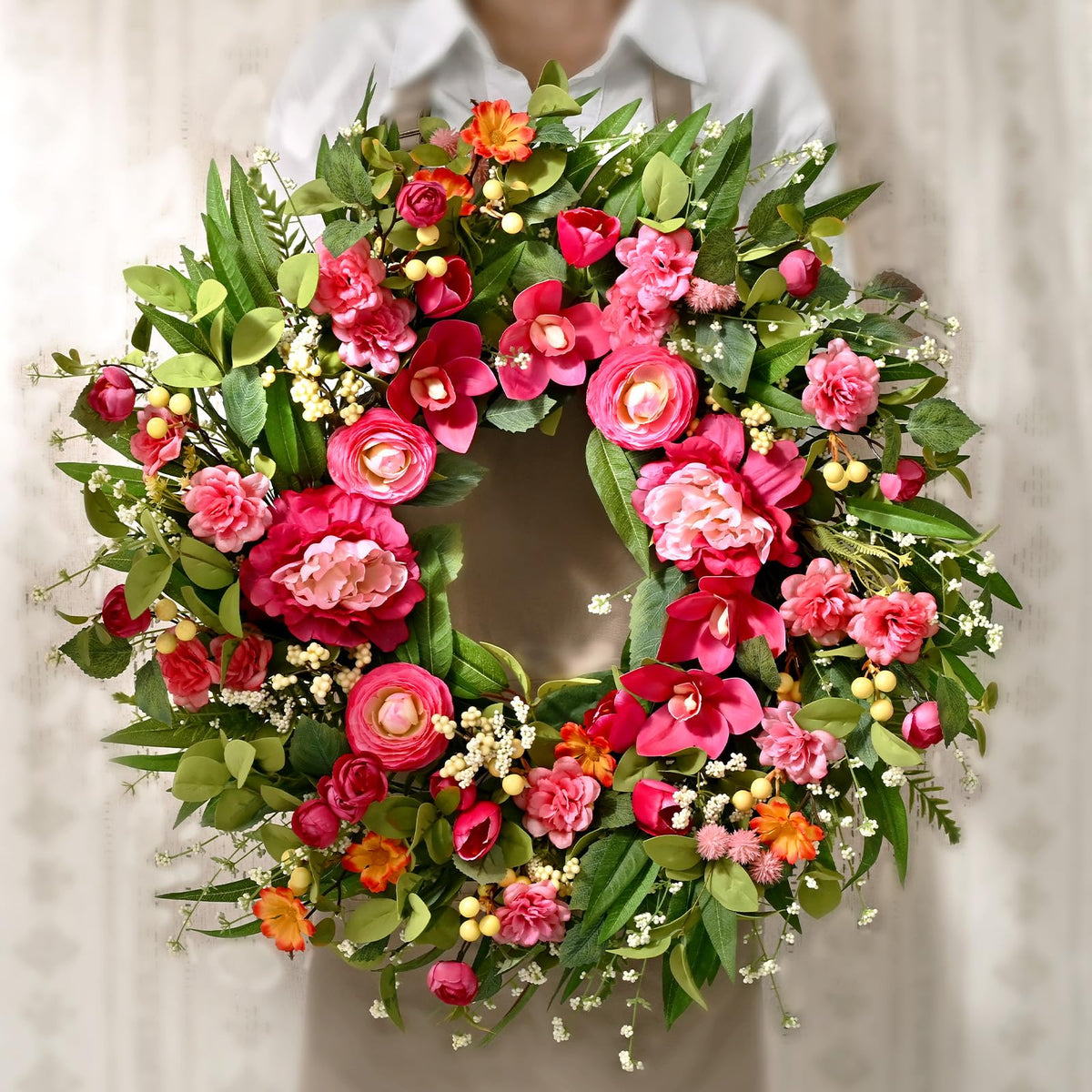 Waipfaru durable wreath materials resist weather and fading for year-round display.