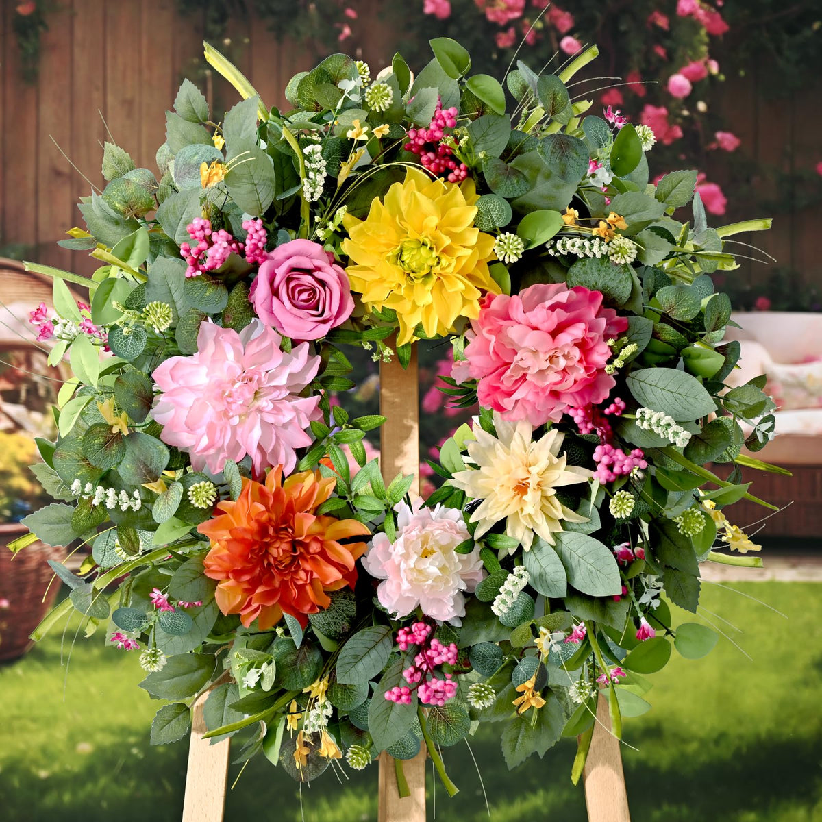 Waipfaru wreath mounted on wall or door for bold decor statement