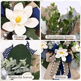 Waipfaru wooden blessing sign enhances seasonal gift-ready wreath display