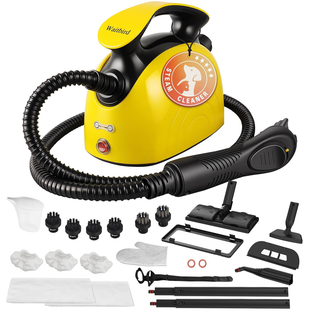 Waitbird steam cleaner with 248°F heat for deep cleaning on tough grime