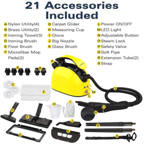 Waitbird steam cleaner with safety features for safe family cleaning
