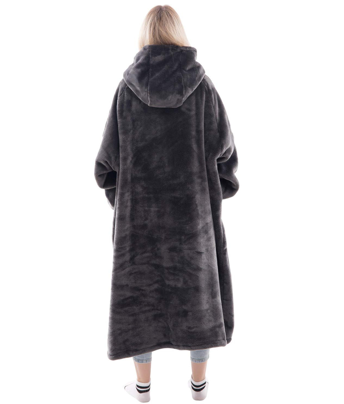 Waitu blanket hoodie with large pocket keeps remotes and snacks close